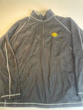 Antigua Black Lightweight Quarter-Zip with Yellow Logo